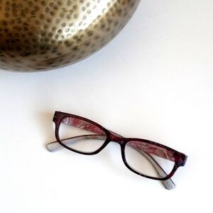 Elegant Red Purple Paisley Women's Reading Glasses +2.50